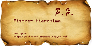 Pittner Hieronima névjegykártya